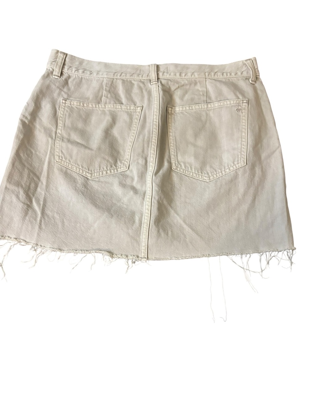 Madewell Off-White Raw-Hem Denim Mini Skirt - Picture 4 of 5